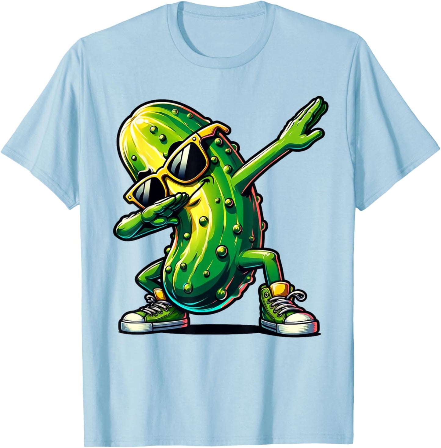 Dabbing Pickle Dancing Cucumber Pickle Lover Dab T-Shirt - T-Shirt | Light Blue