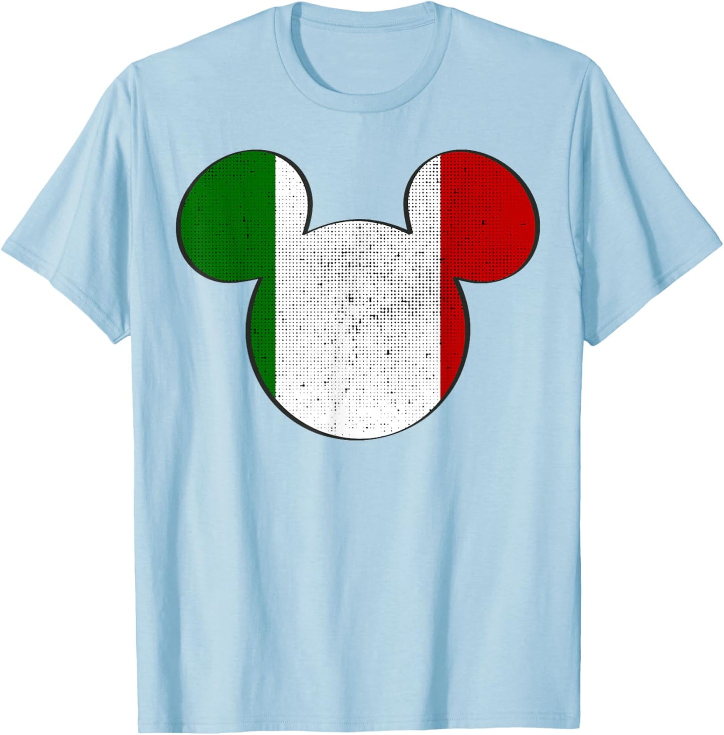 Disney Mickey Mouse Logo Italy Flag Fill T-Shirt - T-Shirt | Light Blue