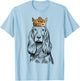 Cocker Spaniel Dog Wearing Crown T-Shirt - T-Shirt | Light Blue