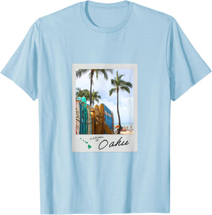 Hawaiian Tourist Film Photo 35mm Film Aesthetic Oahu Beach T-Shirt - T-Shirt | Light Blue