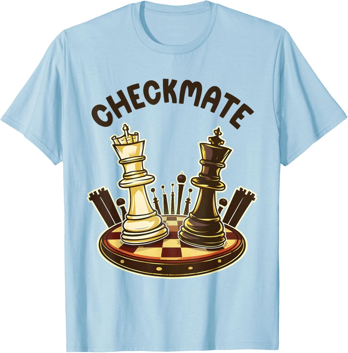 Checkmate Grand Master Chess Player Retro Chess Birthday Men T-Shirt - T-Shirt | Light Blue