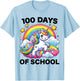 100 Days of School Unicorn Girls Teacher 100th Day of School T-Shirt - T-Shirt | Light Blue