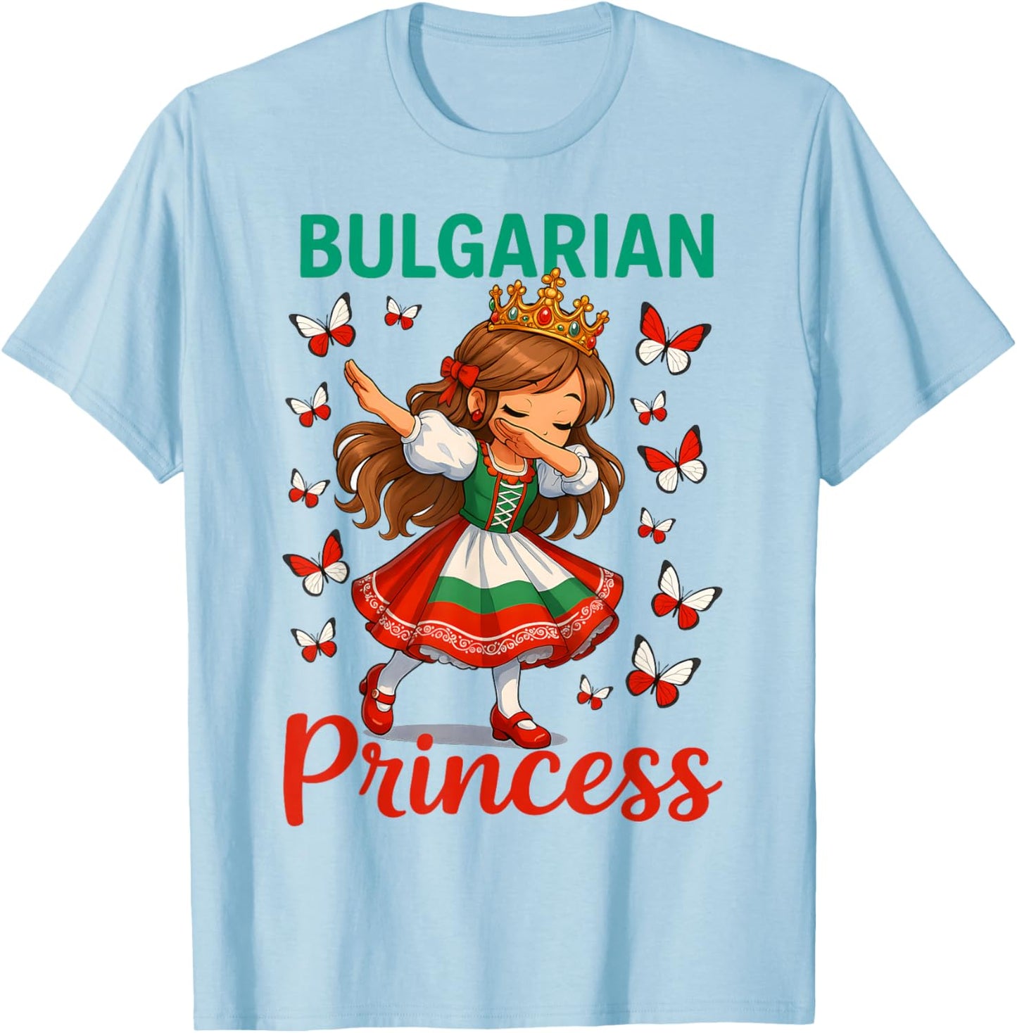 Bulgarische Prinzessin Dabbing Girl Cute Bulgaria Pride für Kinder T-Shirt - T-Shirt | Light Blue
