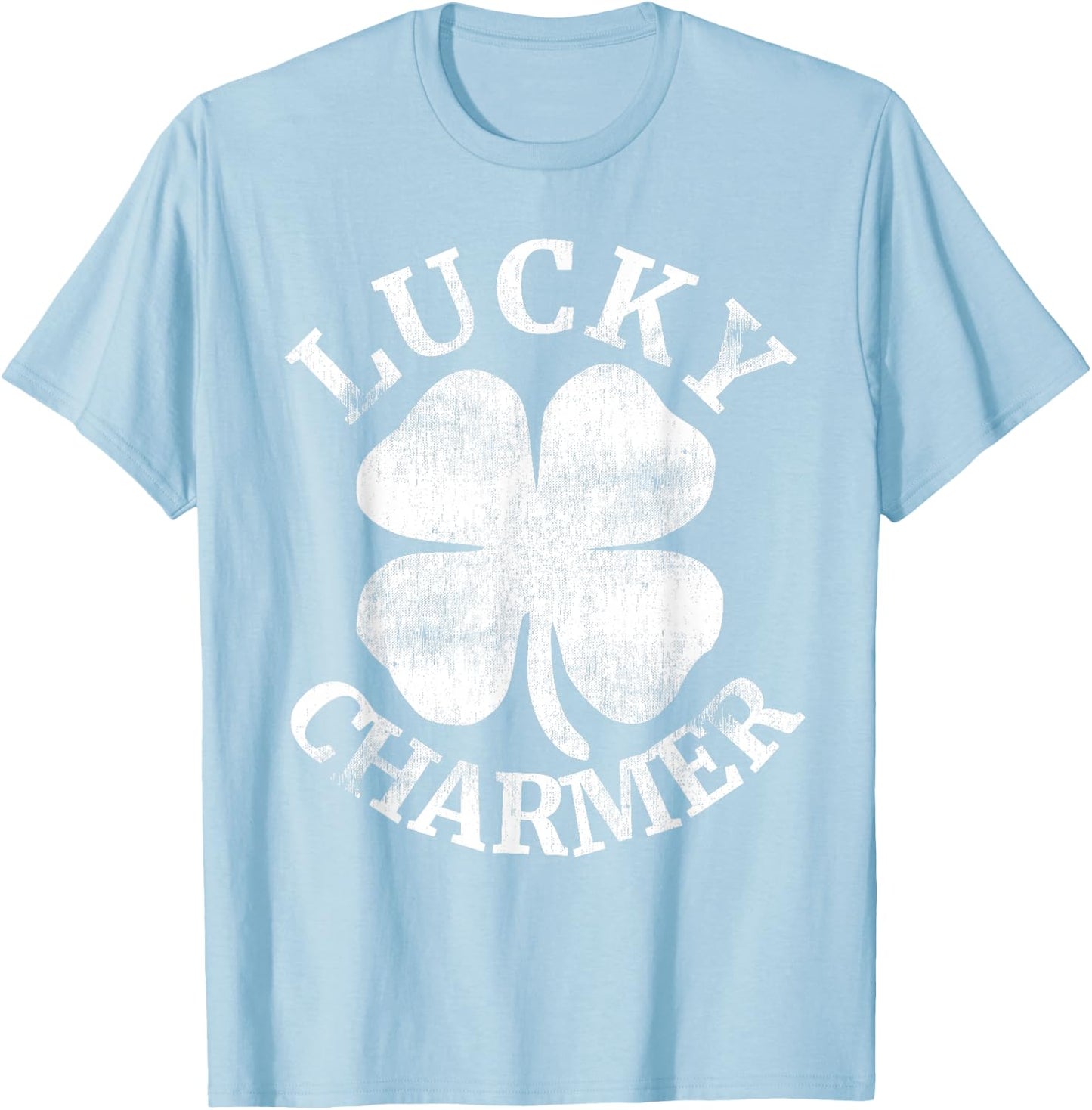 LUCKY CHARMER Funny St. Patrick's Day Boys Kids Girl T-Shirt - T-Shirt | Light Blue