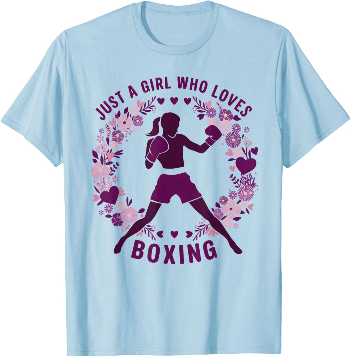 Just A Girl Who Loves Boxing Cute Boxer Boxing Lovers T-Shirt - T-Shirt | Light Blue