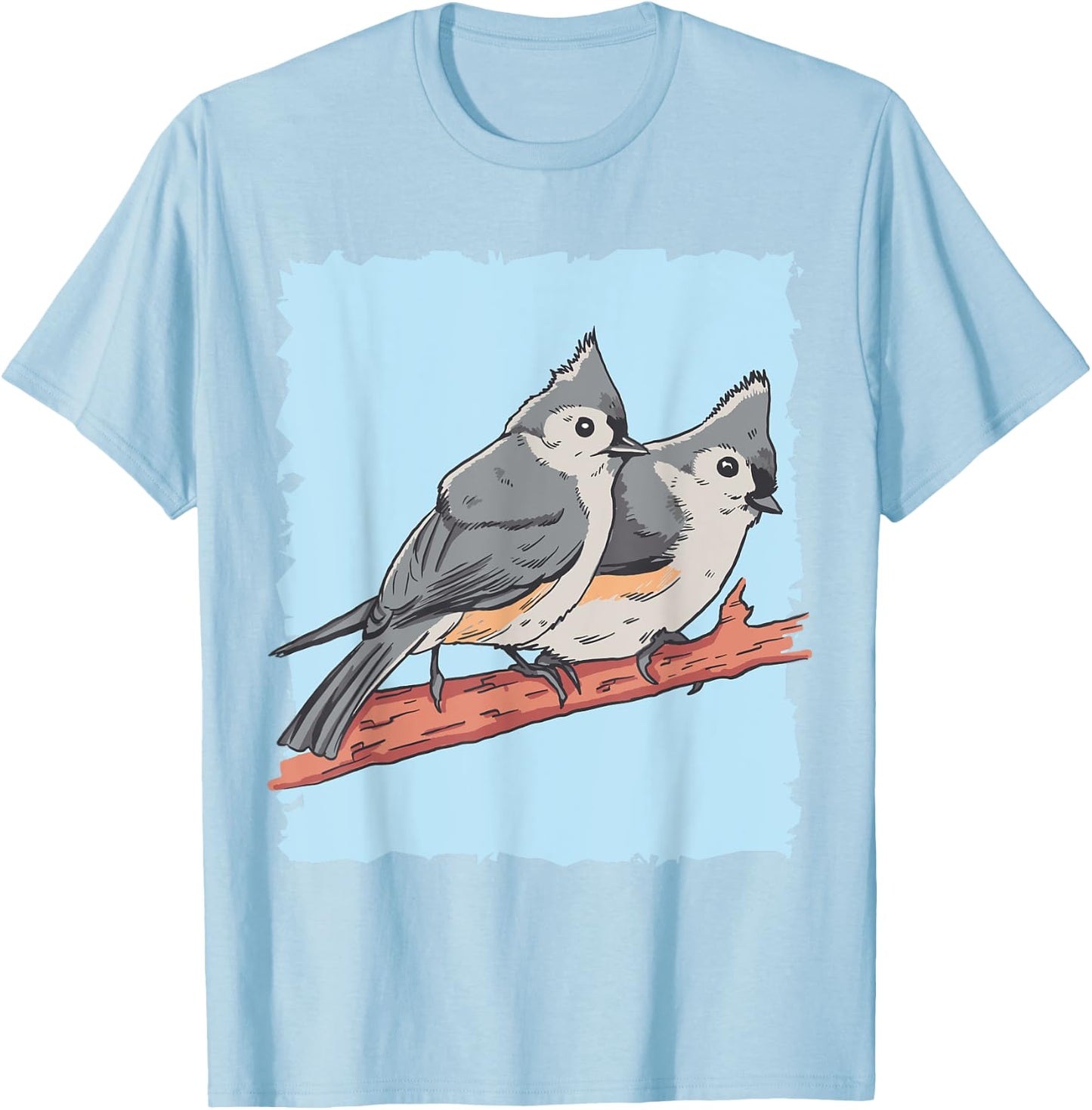 Cute Tufted Titmice Gift Titmouse Lovers T-Shirt - T-Shirt | Light Blue