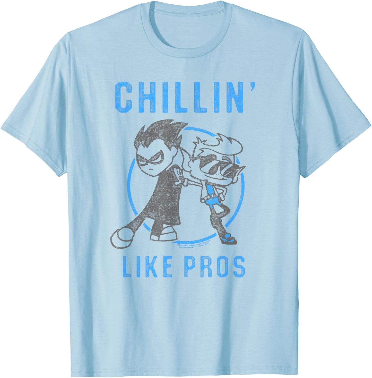 Teen Titans Go Beast Boy & Robin Like Pros T-Shirt - T-Shirt | Light Blue