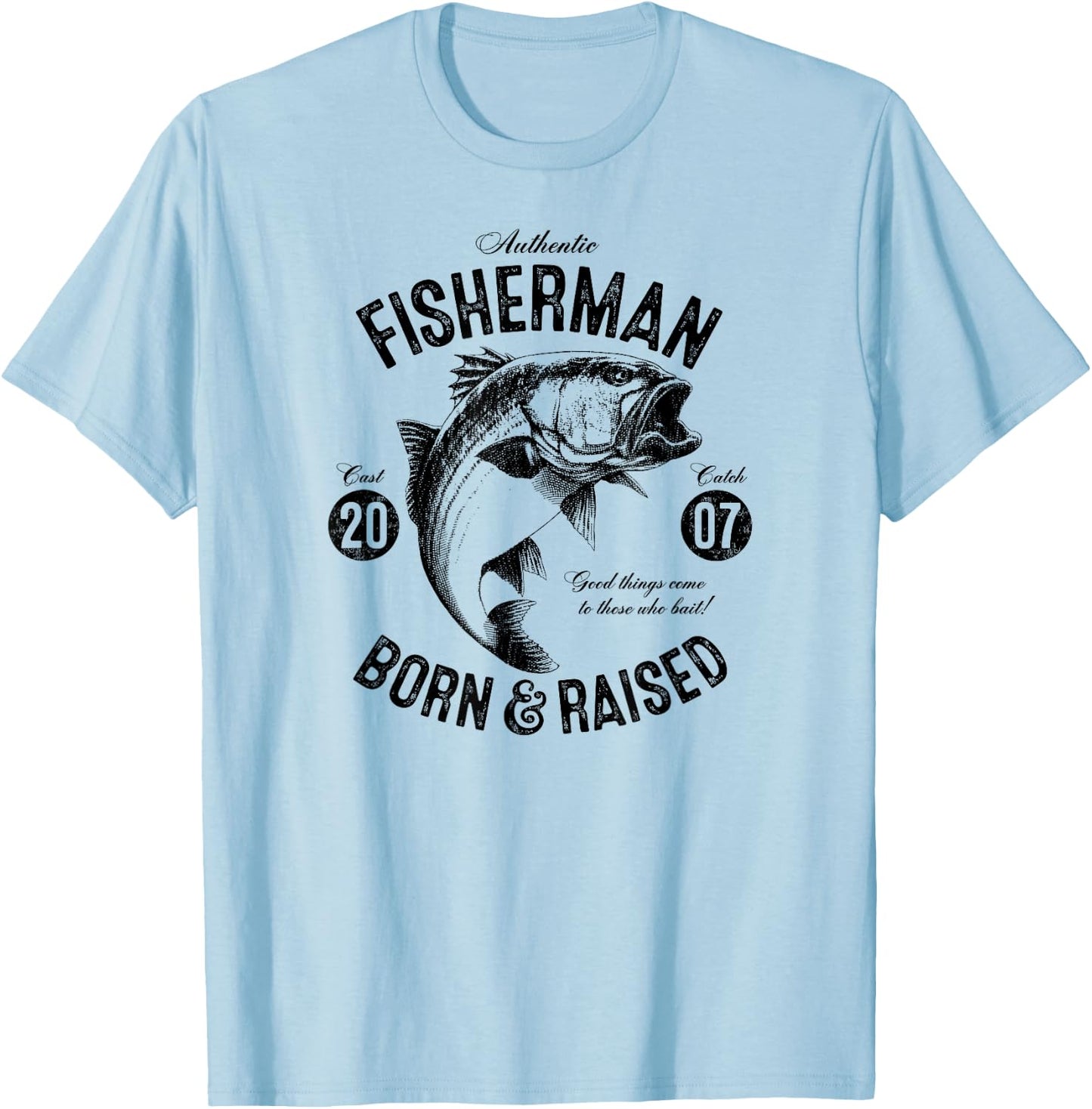 18 Year Old Fisherman: Fishing 2007 18th Birthday T-Shirt - T-Shirt | Light Blue