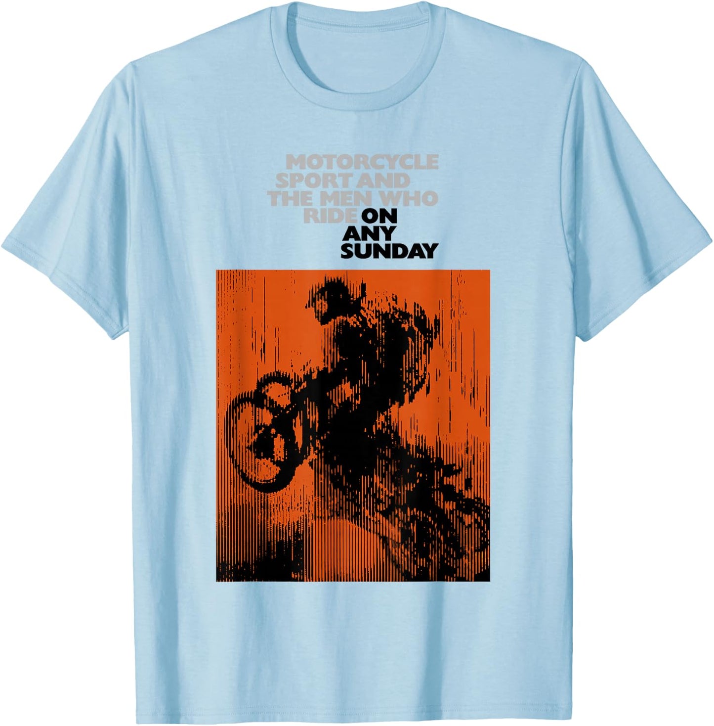 On Any Sunday 1971 Vintage Motorcycle Movie Poster T-Shirt - T-Shirt | Light Blue