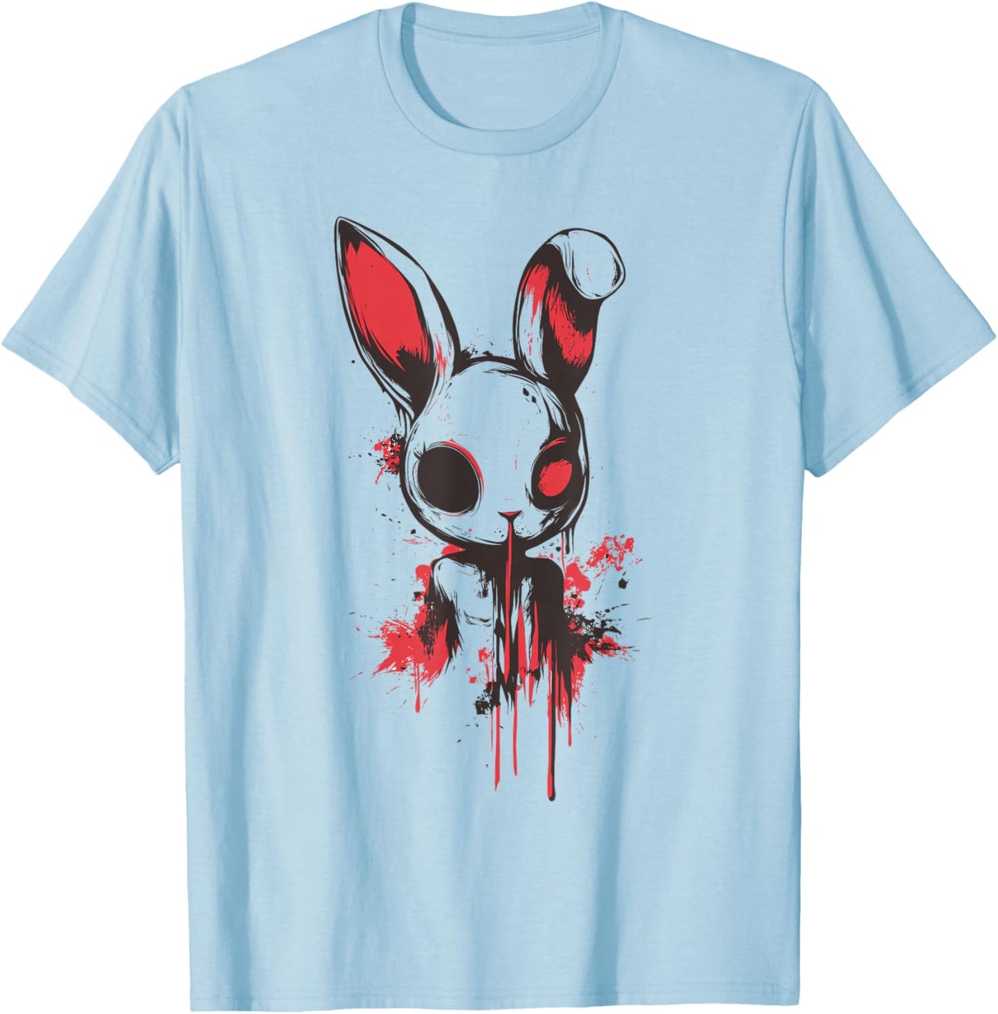 Bunny Anime Goth Scary Men Women Creepy Gothic Anime Rabbit T-Shirt - T-Shirt | Light Blue
