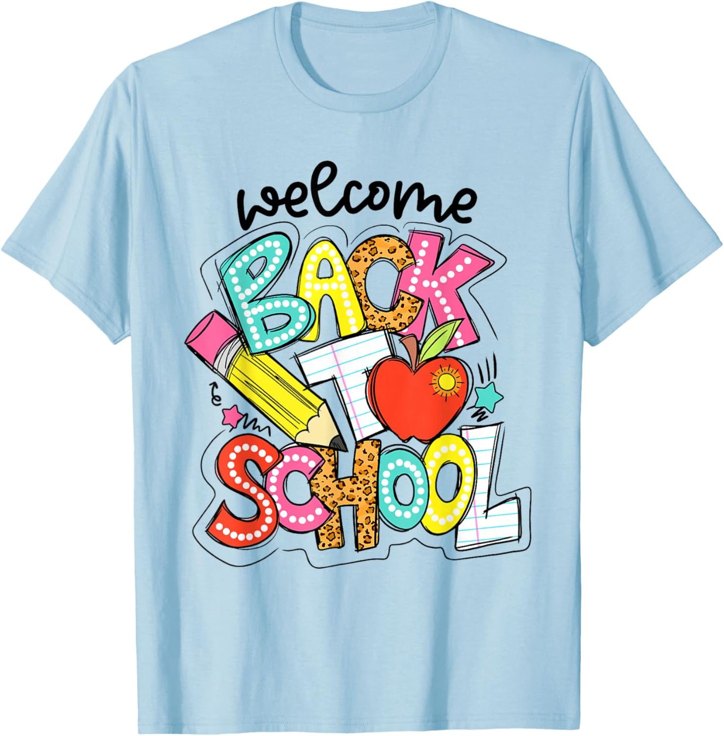 Retro Welcome Back to School Teacher Appreciation Boys Girls T-Shirt - T-Shirt | Light Blue