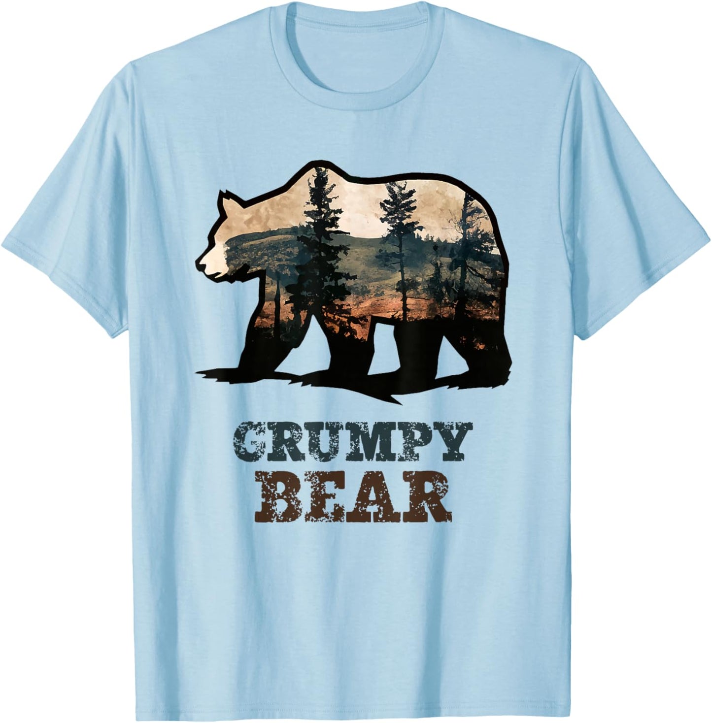 Grumpy Bear Vintage Retro Funny T-Shirt - T-Shirt | Light Blue