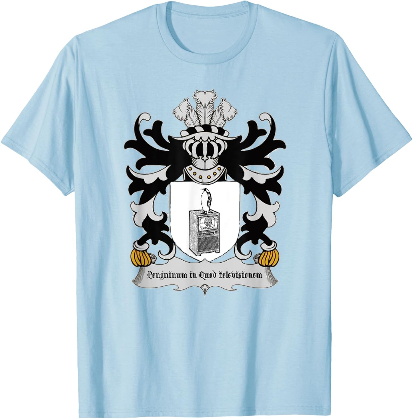 Penguin on the Television T-Shirt - T-Shirt | Light Blue
