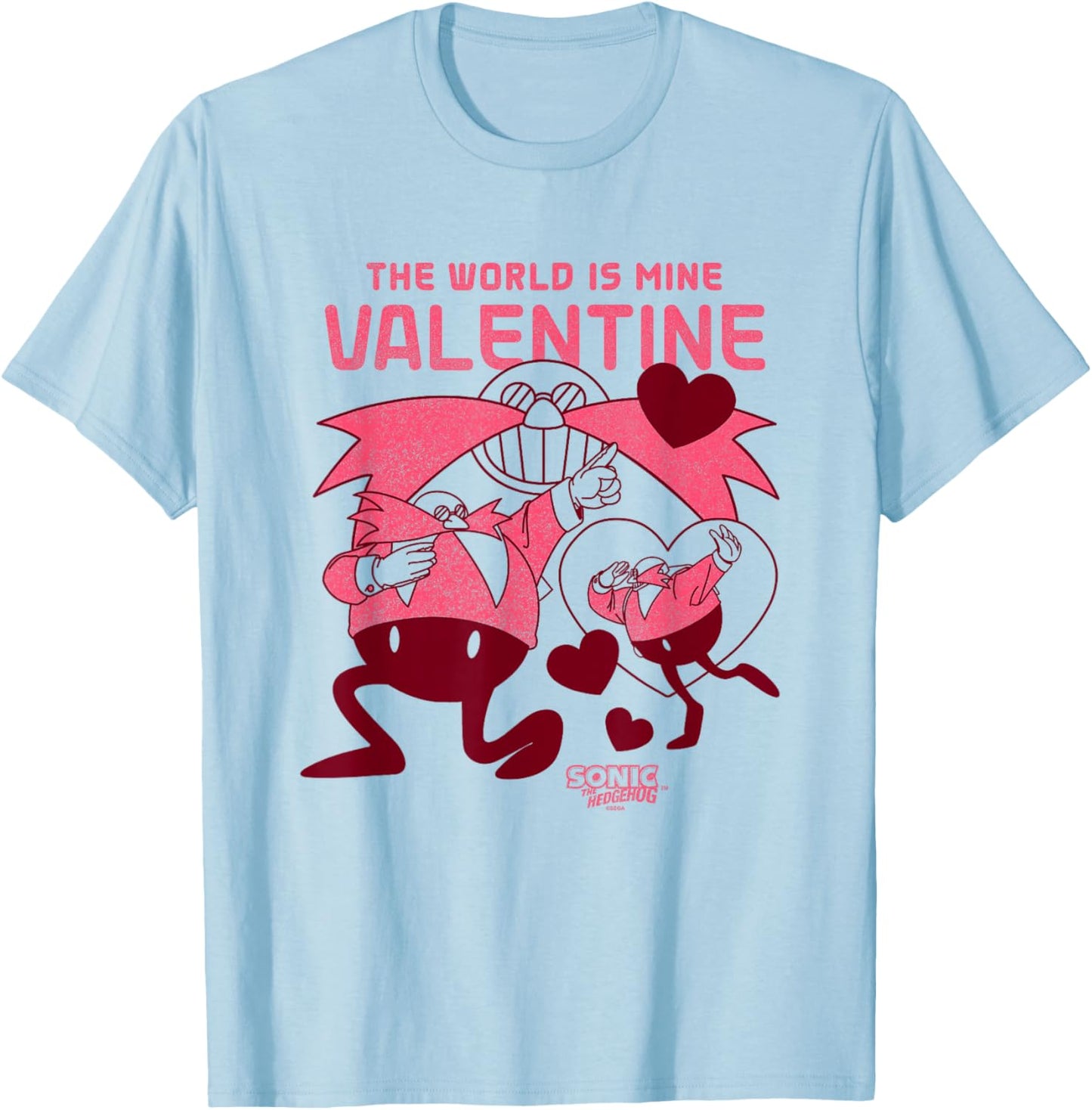 Sonic The Hedgehog Valentine's Day The World Is Mine T-Shirt - T-Shirt | Light Blue