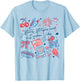 Stars Stripes And Freedom Vibes 4th of July American Flag T-Shirt - T-Shirt | Light Blue
