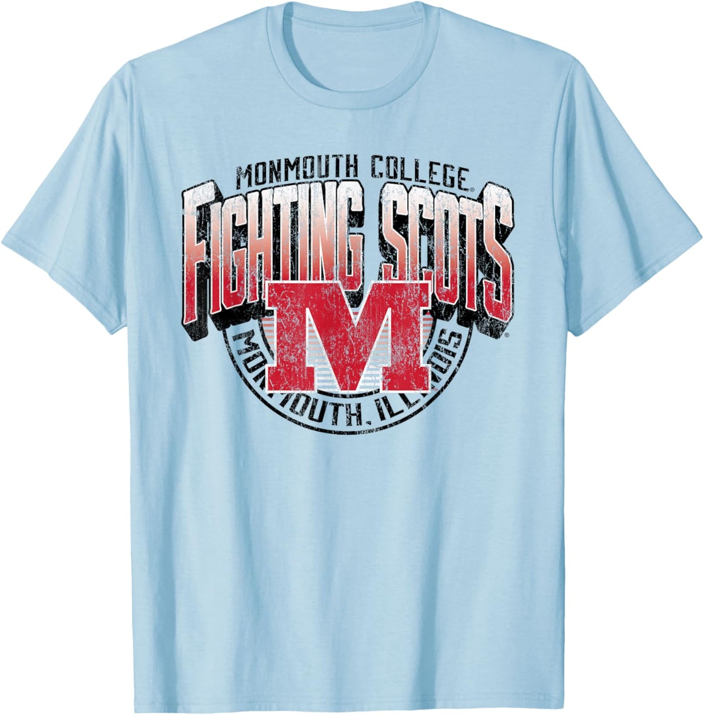 Monmouth College Fighting Scots Vintage Major Gray T-Shirt - T-Shirt | Light Blue