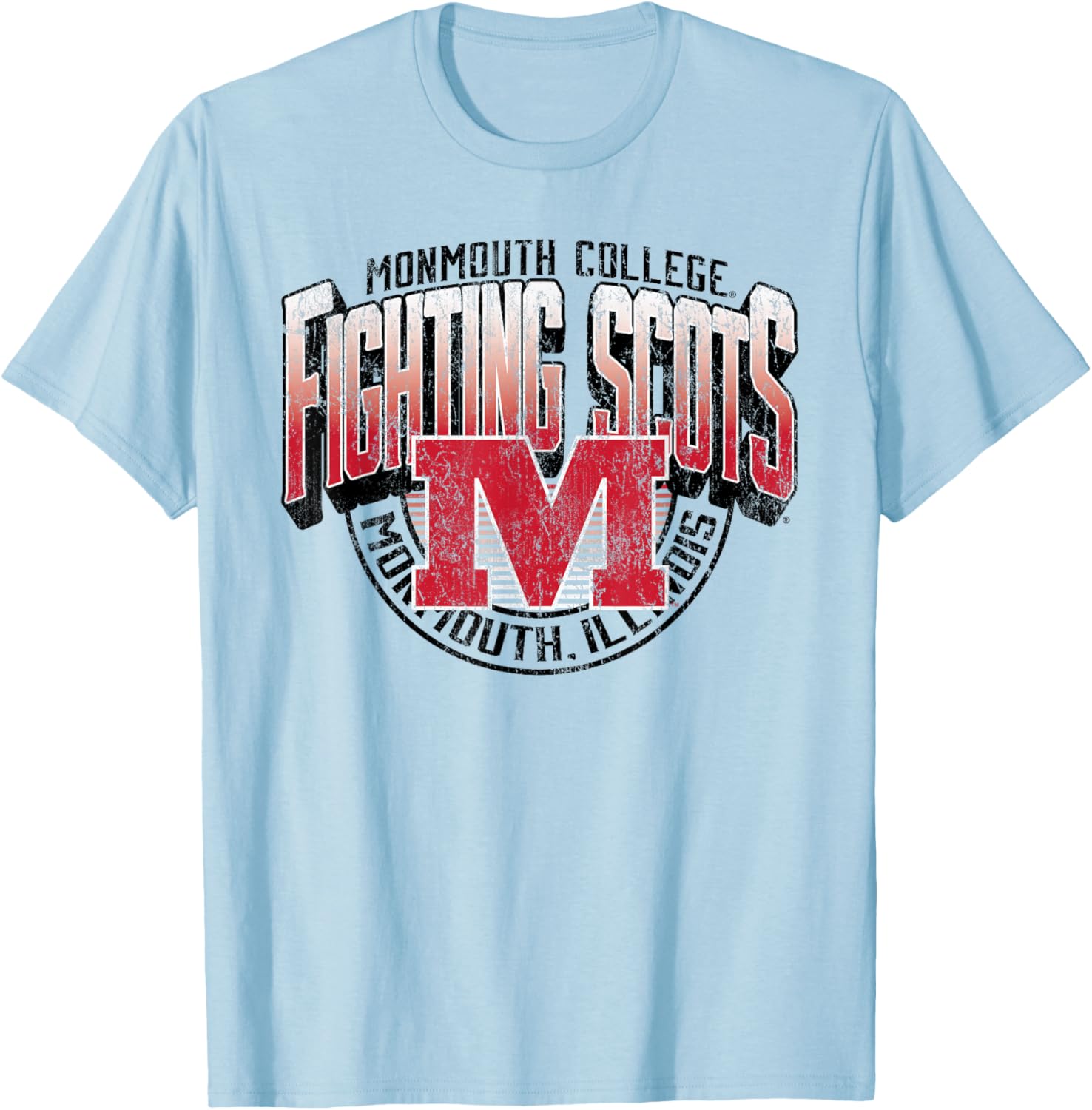 Monmouth College Fighting Scots Vintage Major Gray T-Shirt - T-Shirt | Light Blue