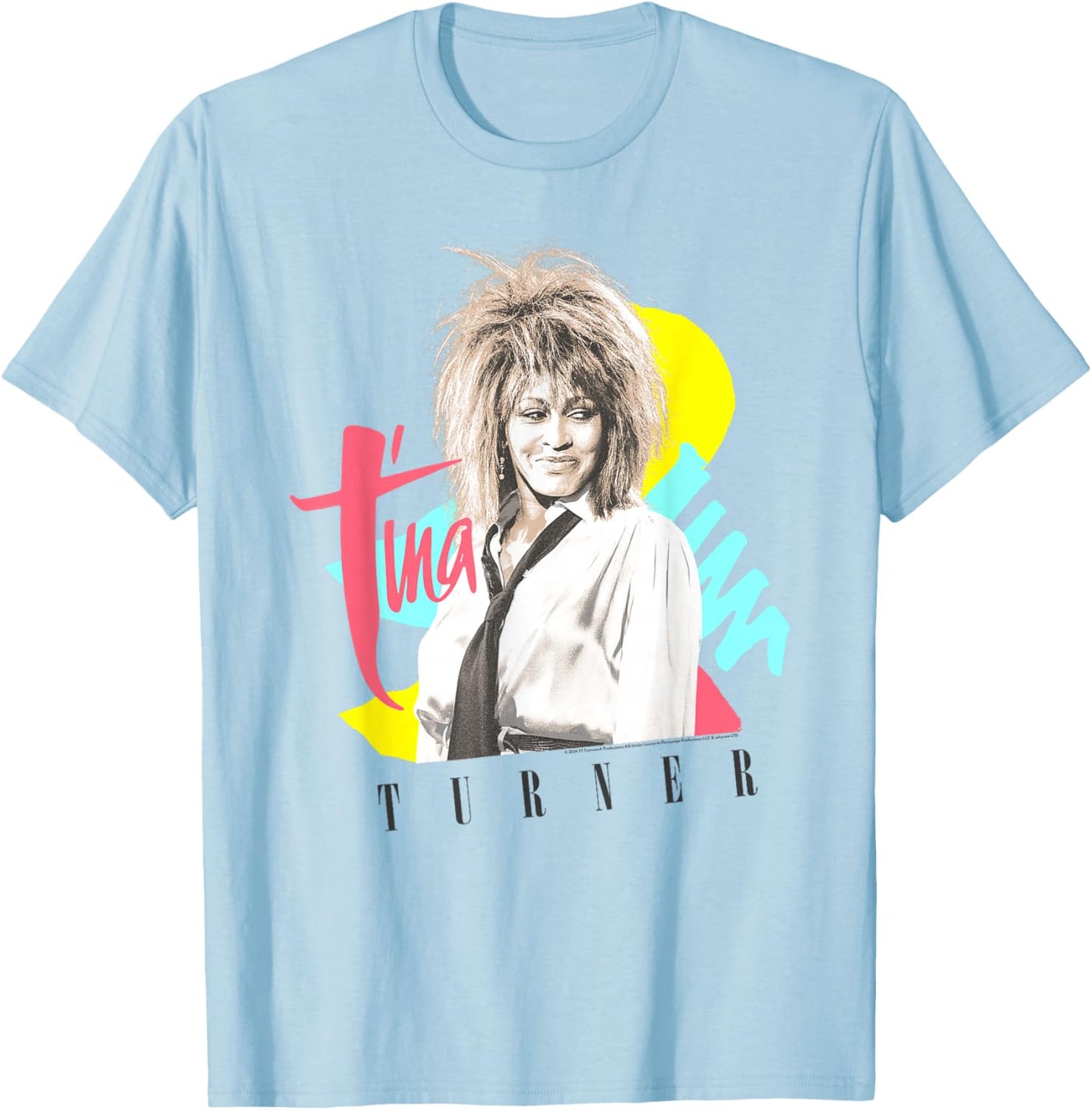 Tina Turner Retro Strokes and Shapes T-Shirt - T-Shirt | Light Blue
