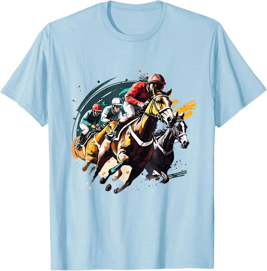 Derby Horse Racing Race Owner Horse Racing Gambling T-Shirt - T-Shirt | Light Blue