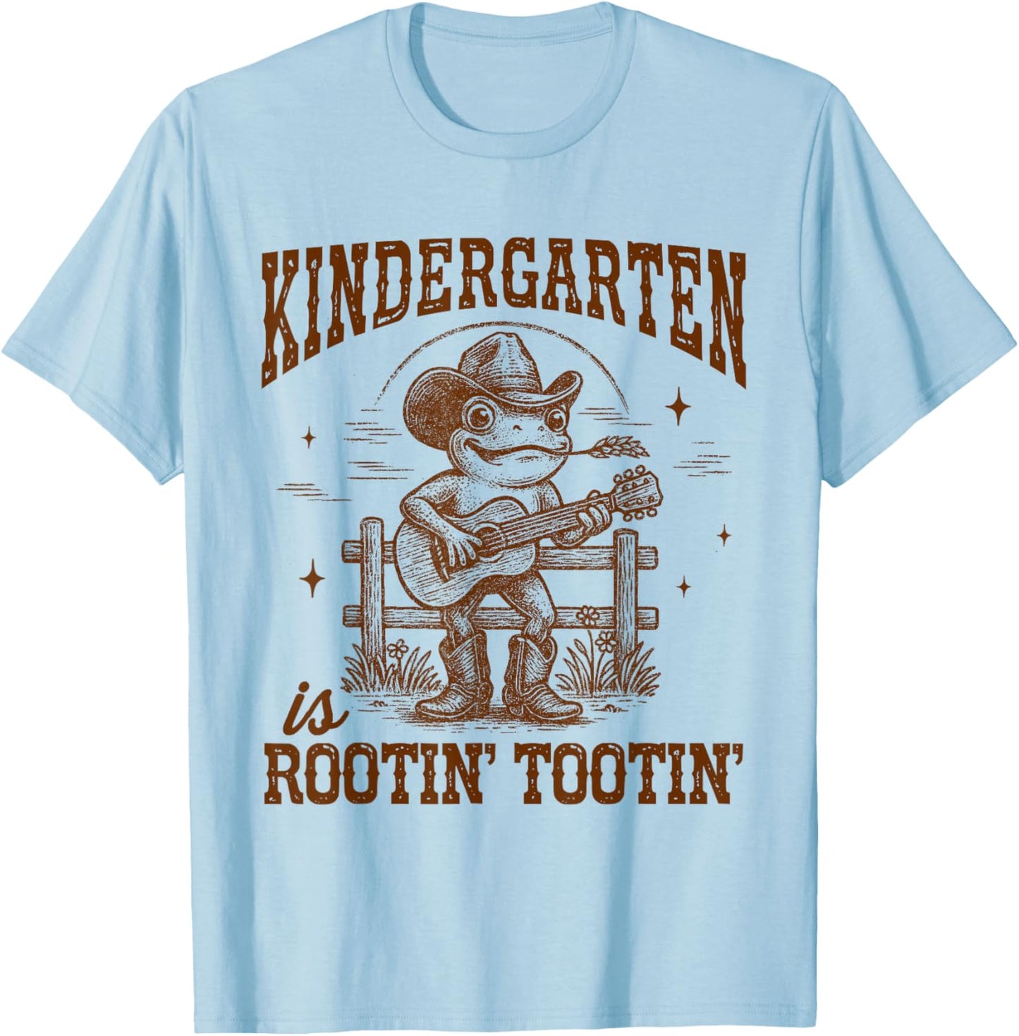 Kindergarten is Rootin' Tootin' Howdy Teacher Back to School T-Shirt - T-Shirt | Light Blue