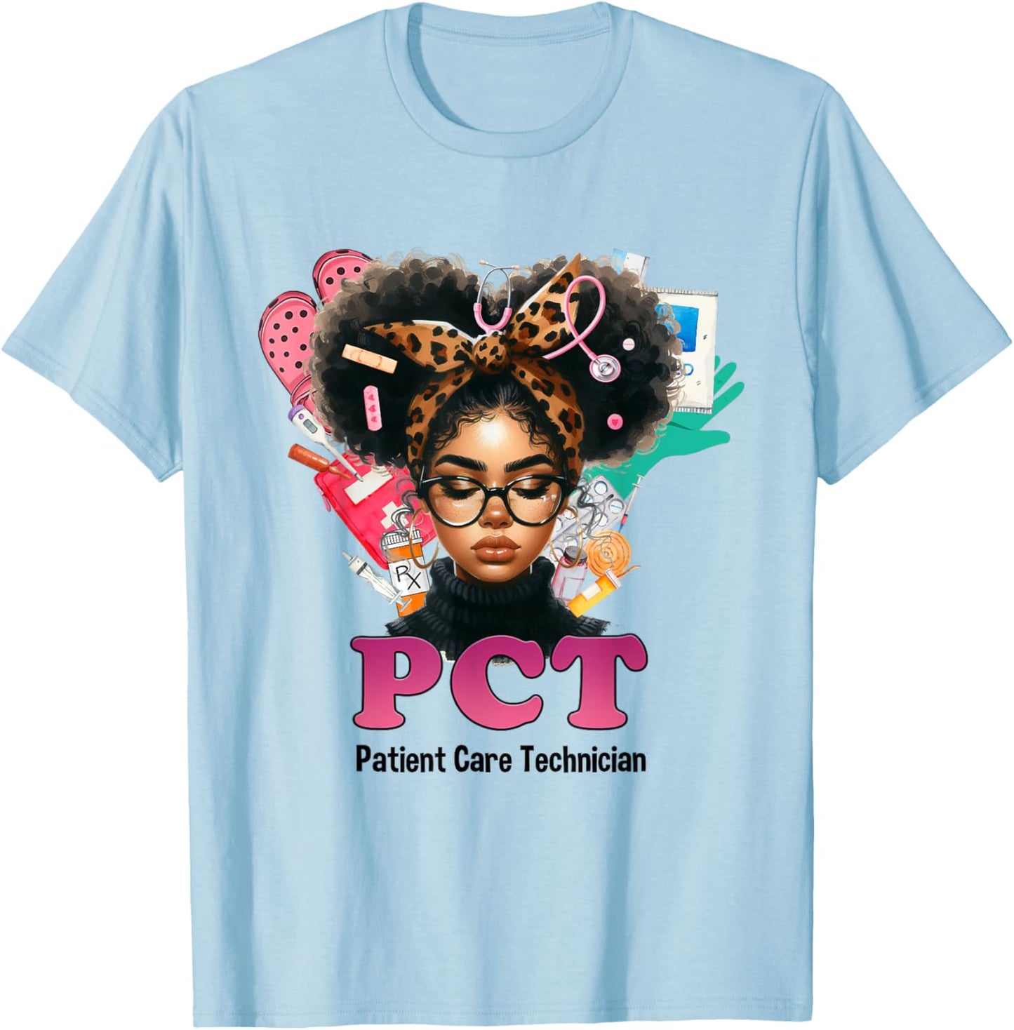 In My Patient Care Technician Era PCT Affrican PCT women T-Shirt - T-Shirt | Light Blue