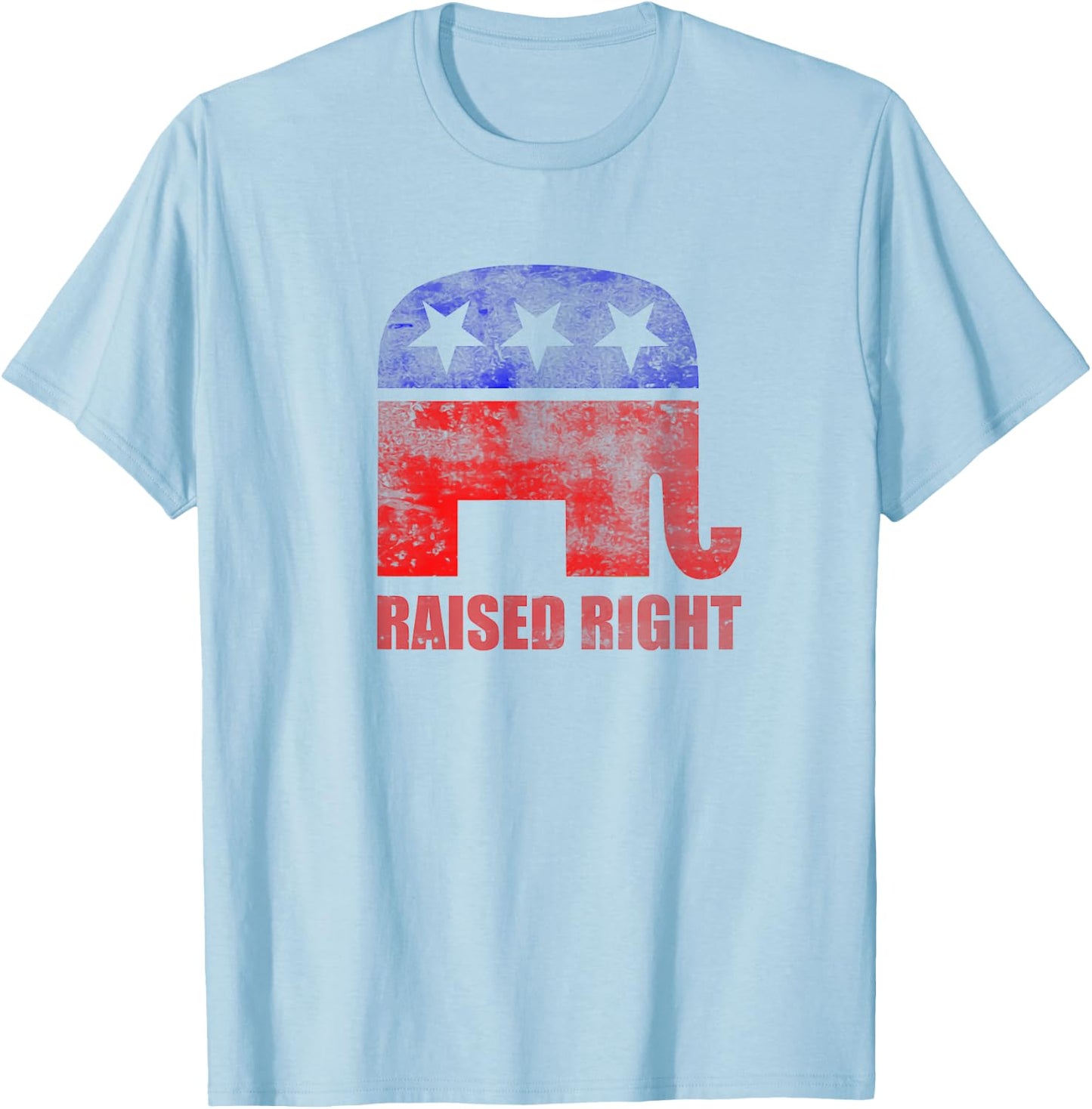 RAISED RIGHT Republican Party Elephant Conservative Values T-Shirt - T-Shirt | Light Blue