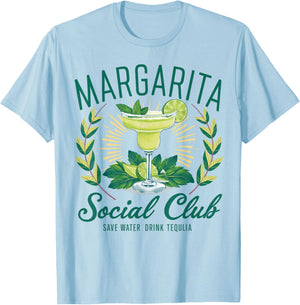 Margarita Social Club Est Tequila Cocktail Club Drinking T-Shirt - T-Shirt | Light Blue