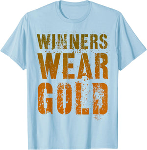Vintage WINNERS WEAR GOLD Summer Camp War Game Go Team T-Shirt - T-Shirt | Light Blue