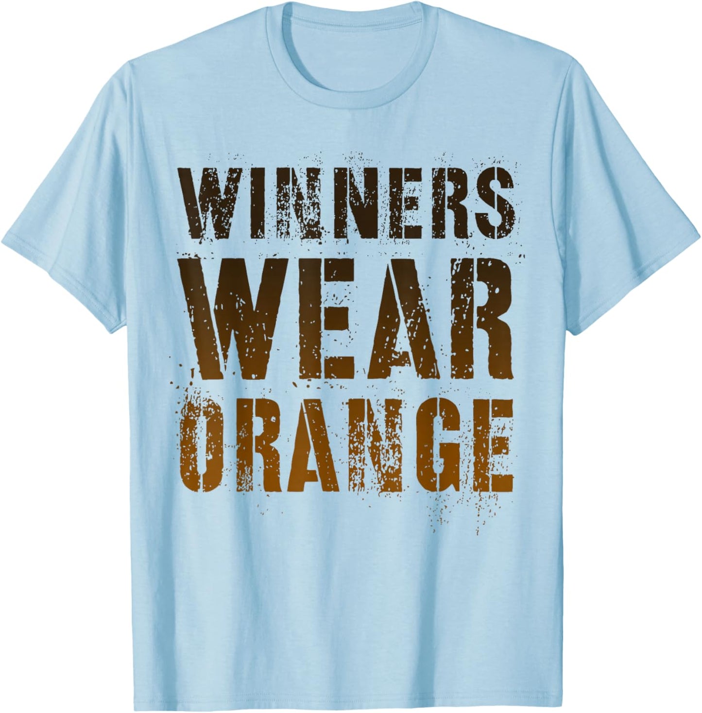 Vintage WINNERS WEAR ORANGE Summer Camp Team War Game Crew T-Shirt - T-Shirt | Light Blue