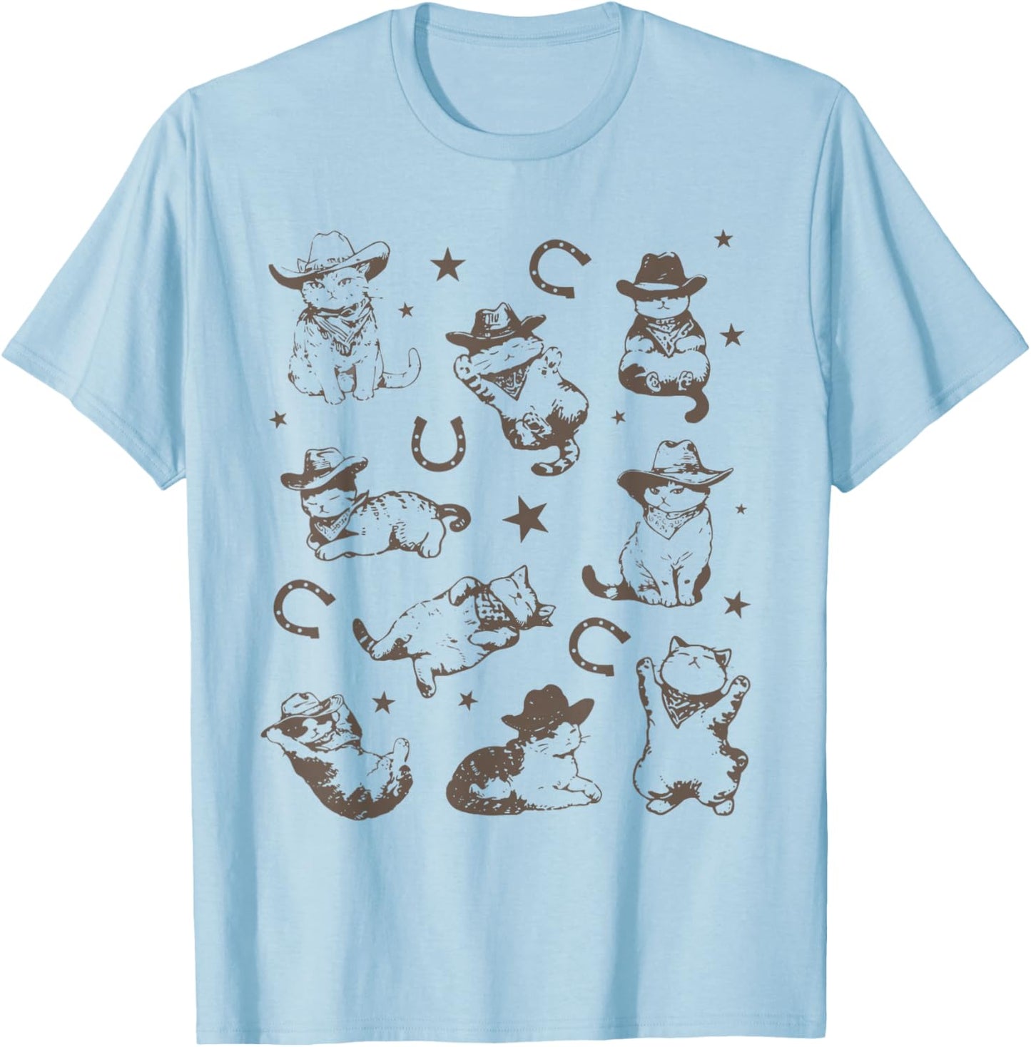 Cowboy Cats And Kittens Western Cowboy Vintage 90s Cowgirl T-Shirt - T-Shirt | Light Blue