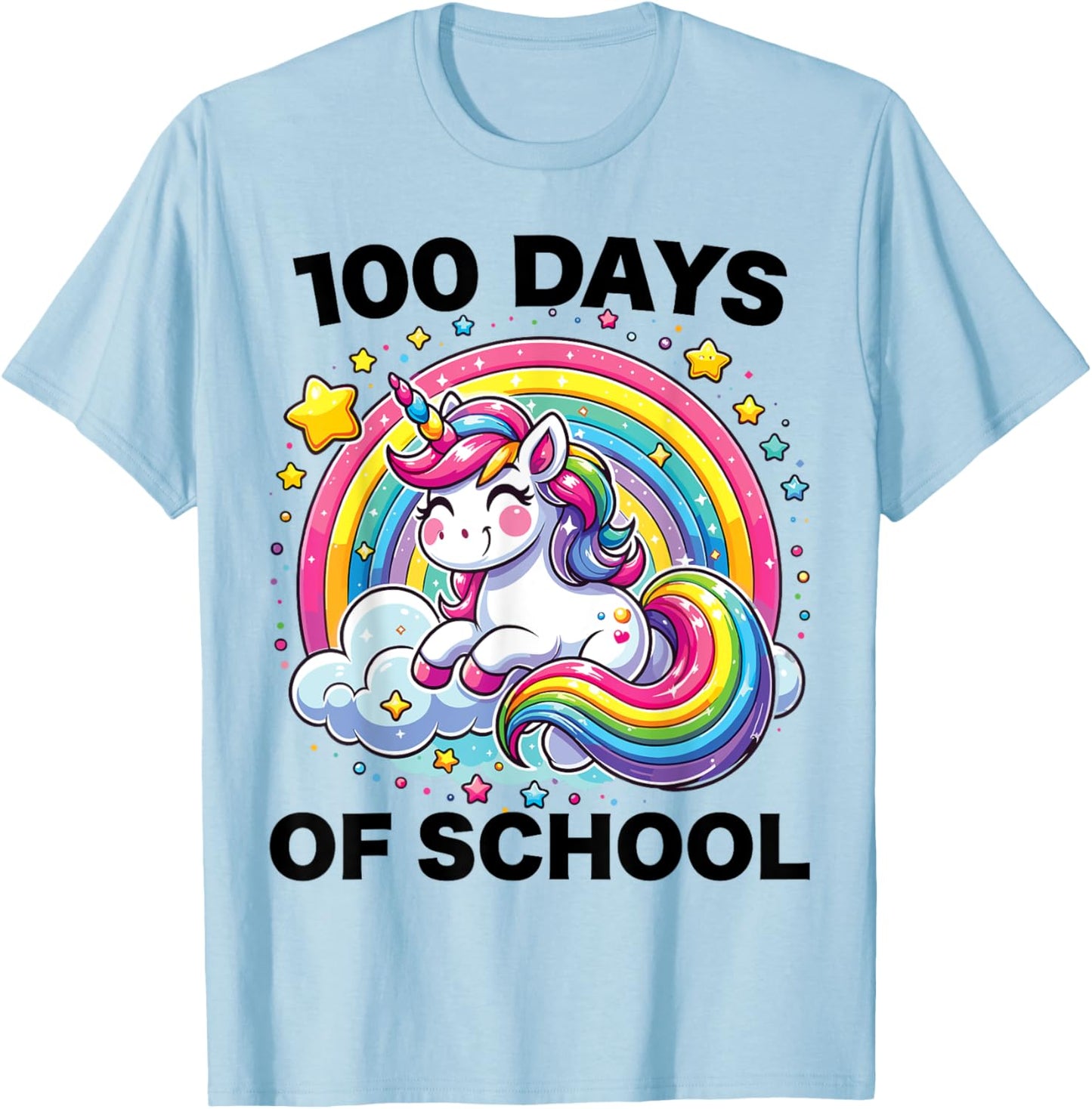 100 Days of School Unicorn Girls Teacher 100th Day of School T-Shirt - T-Shirt | Light Blue