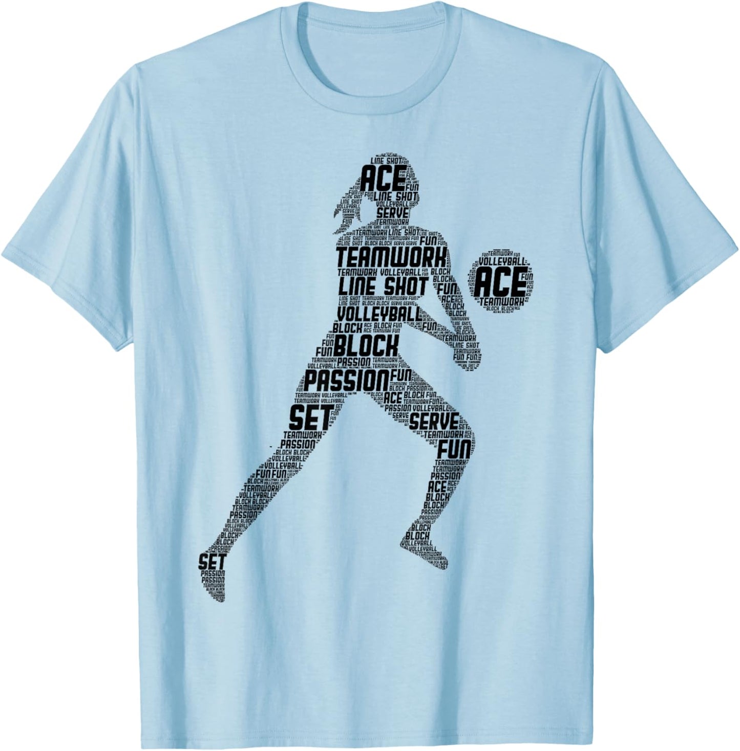Volleyball Girls Volleyball Girl Women Ladies T-Shirt - T-Shirt | Light Blue