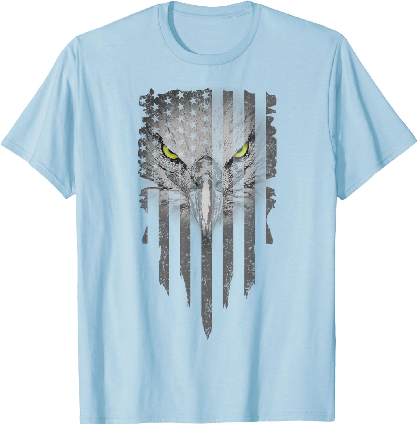 American Flag Bald Eagle Patriotic Eagle 4th of July USA Girls Kids Men T-Shirt - T-Shirt | Light Blue