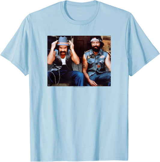 Cheech & Chong's Next Movie Hanging Out Picture T-Shirt - T-Shirt | Light Blue