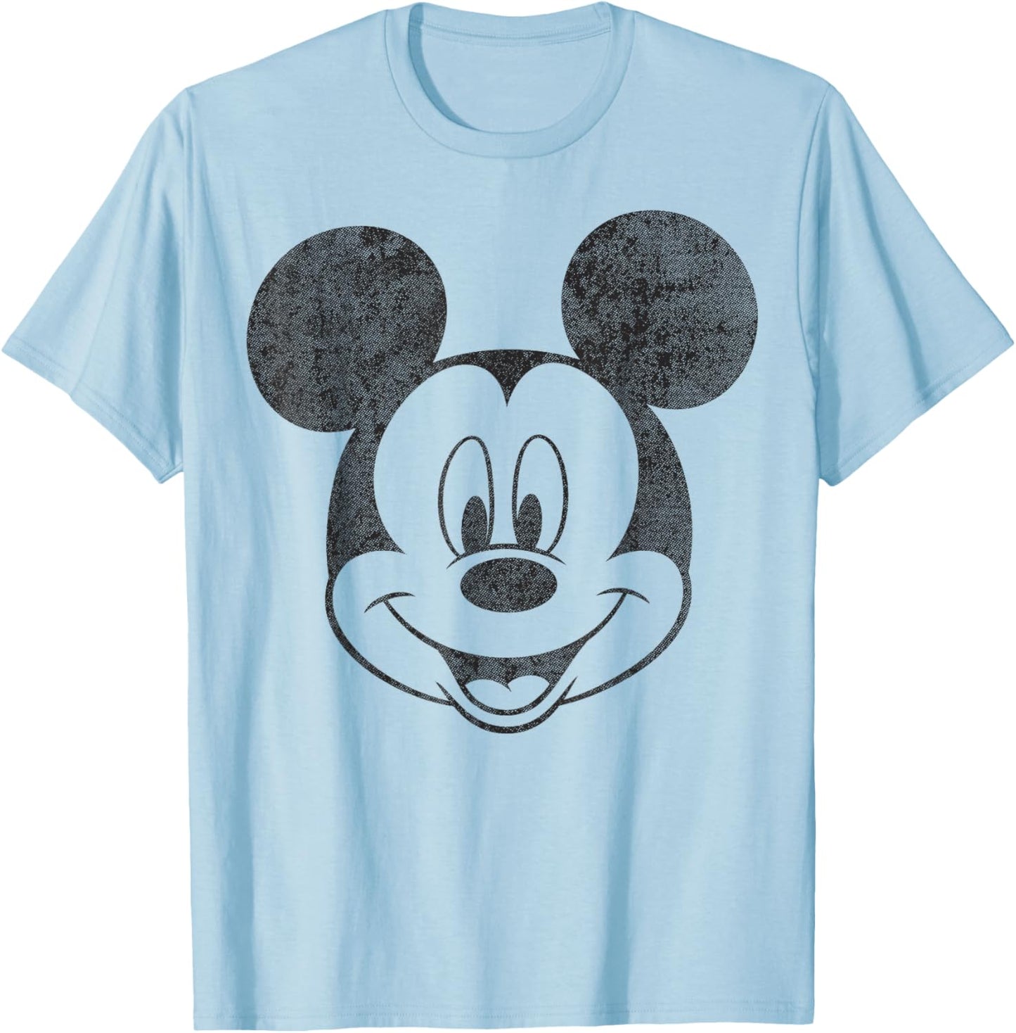 Disney Mickey Mouse Black and White Portrait T-Shirt - T-Shirt | Light Blue