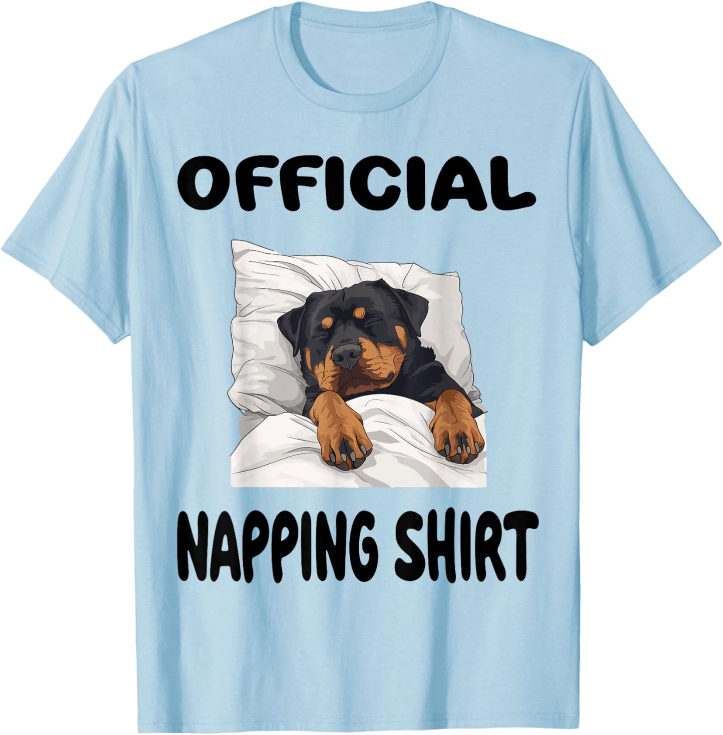 Rottweiler Rottie Dog Pajamas Nightgown Official Napping T-Shirt - T-Shirt | Light Blue