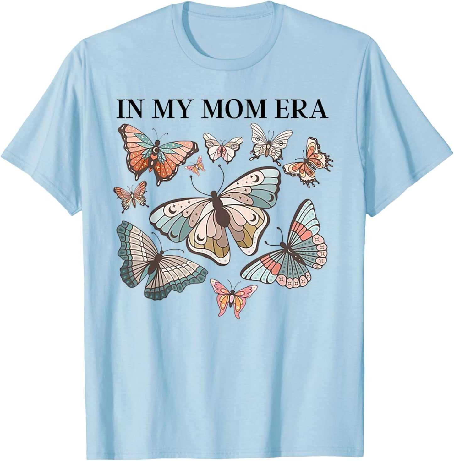 In My Mom Era Butterfly T-Shirt - T-Shirt | Light Blue