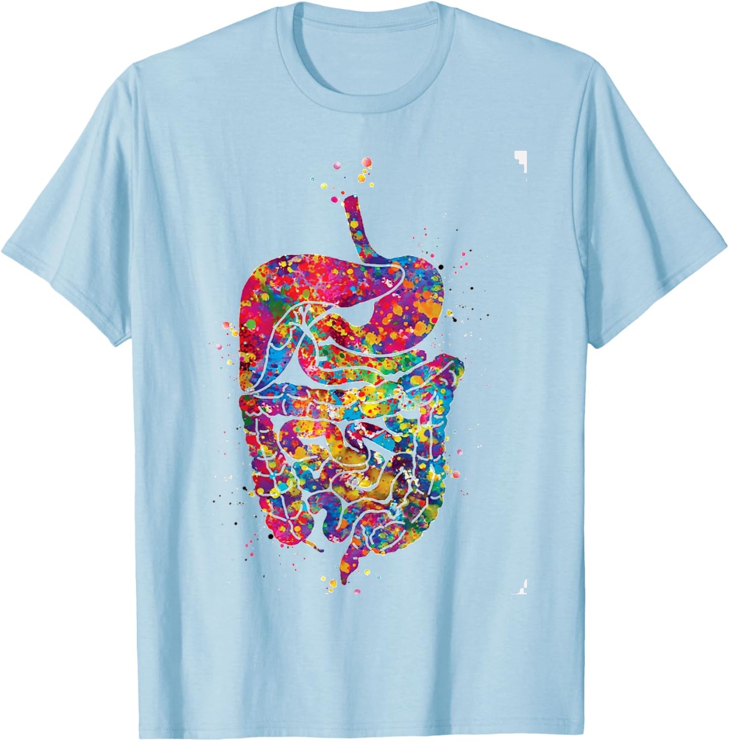 Digestive System Watercolor Human Organs Gastrointestinal T-Shirt - T-Shirt | Light Blue
