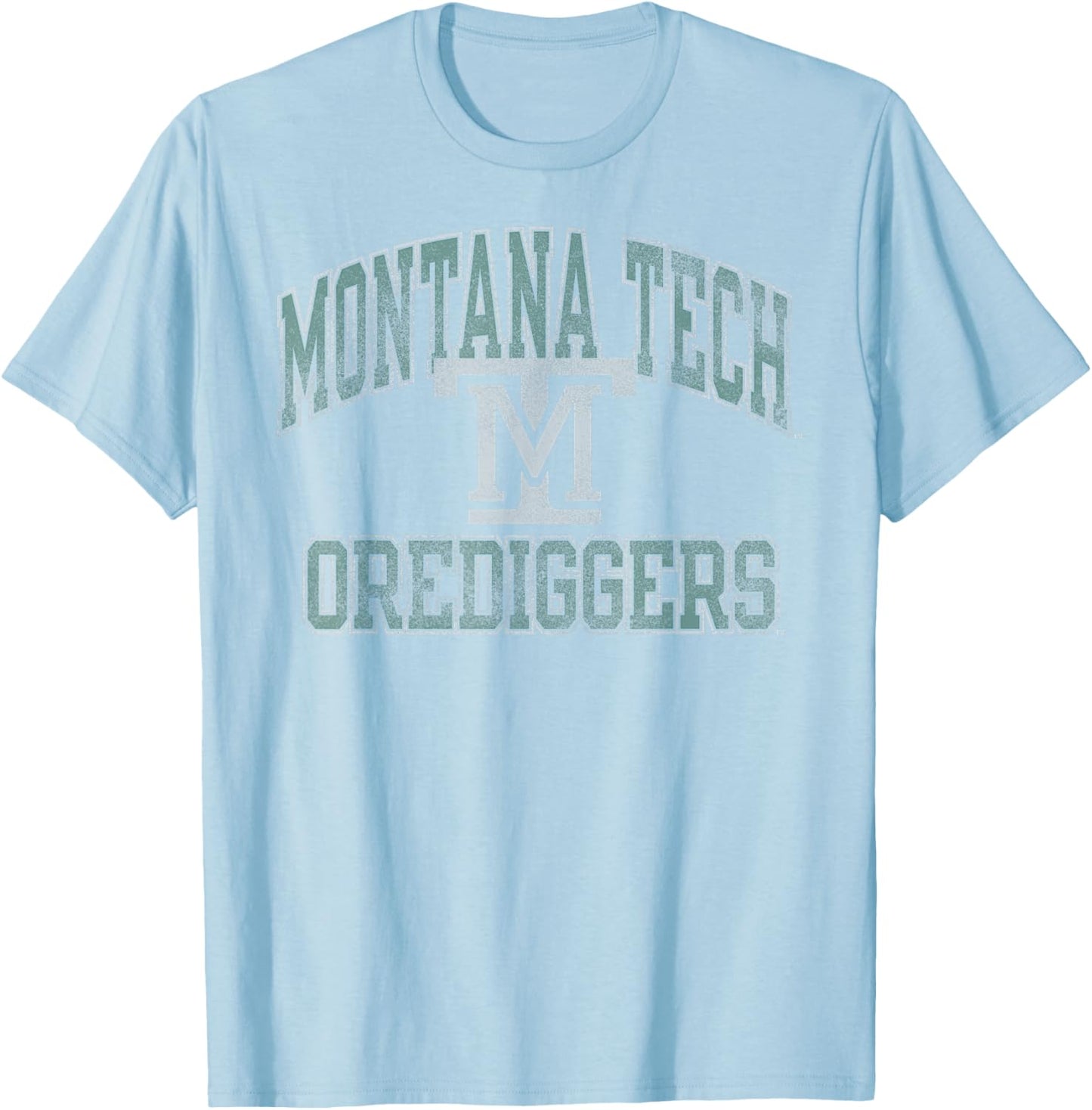 Montana Tech Orediggers Vintage Worn Heather Gray T-Shirt - T-Shirt | Light Blue