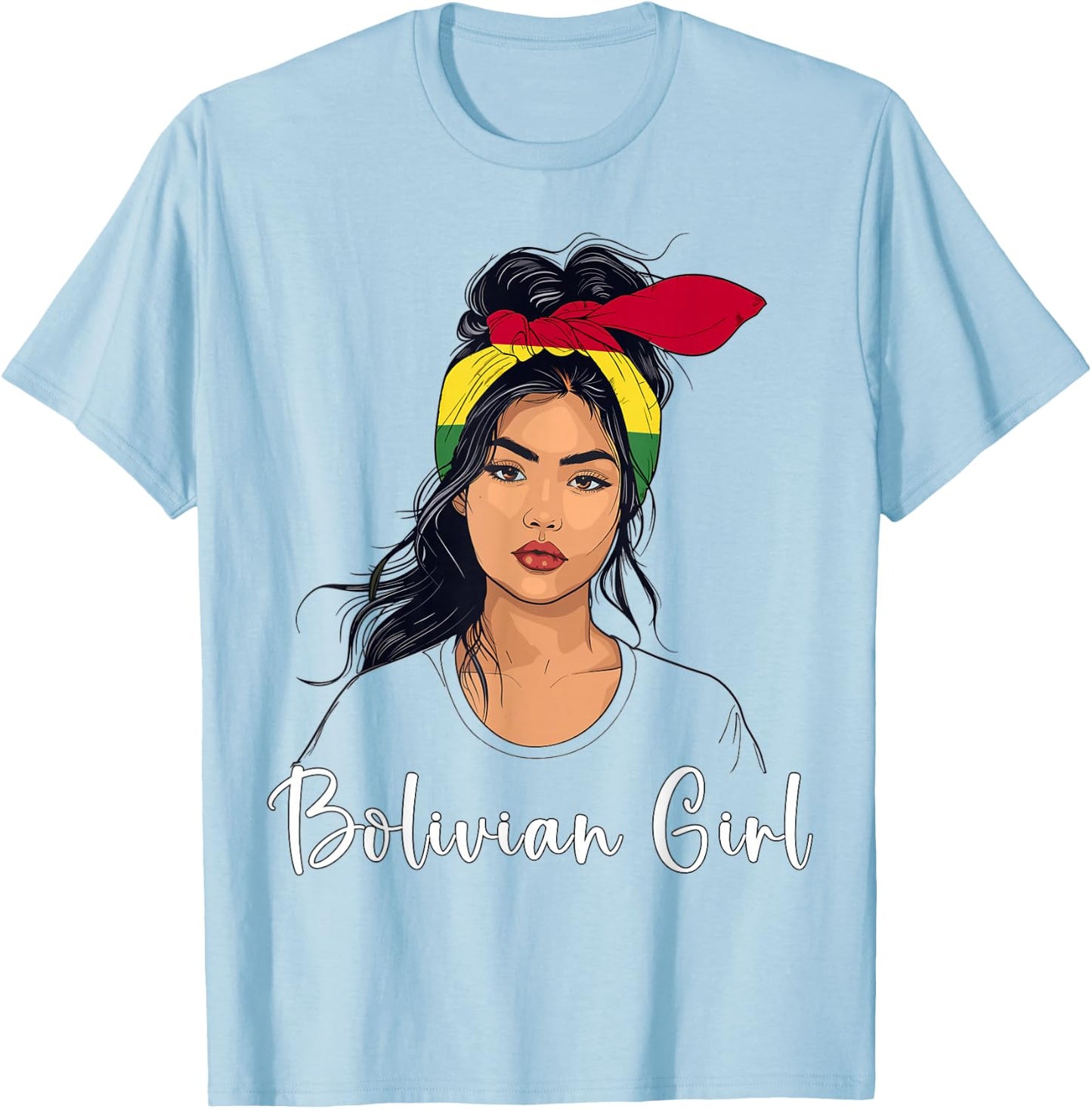 Bolivian Flag Heritage Costume Girl Souvenirs Bolivia T-Shirt - T-Shirt | Light Blue