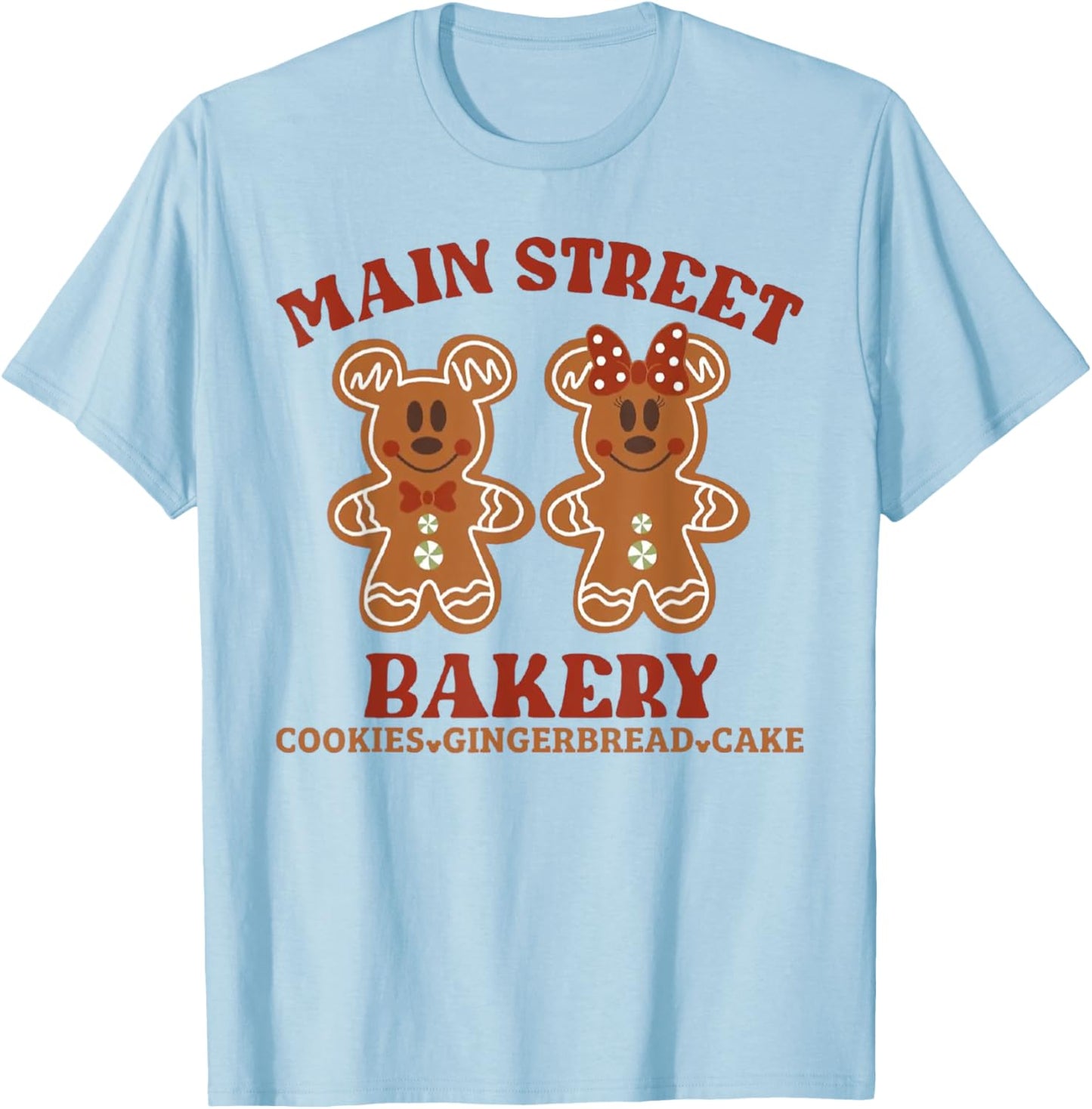 Main Street Bakery Cookies Gingerbread Cake Christmas T-Shirt - T-Shirt | Light Blue