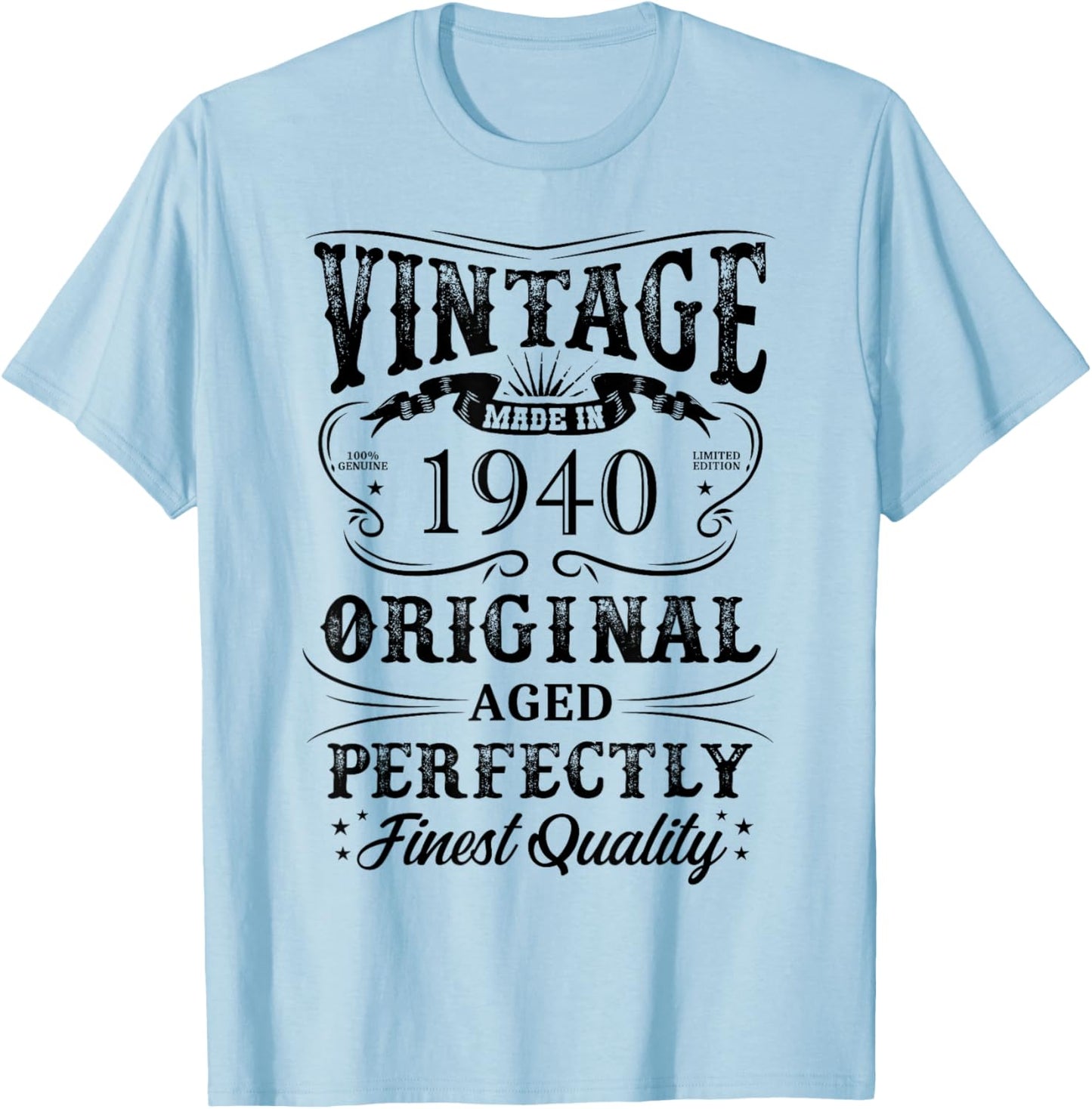 1940 Original Birth Year Vintage Made In 1940 T-Shirt - T-Shirt | Light Blue