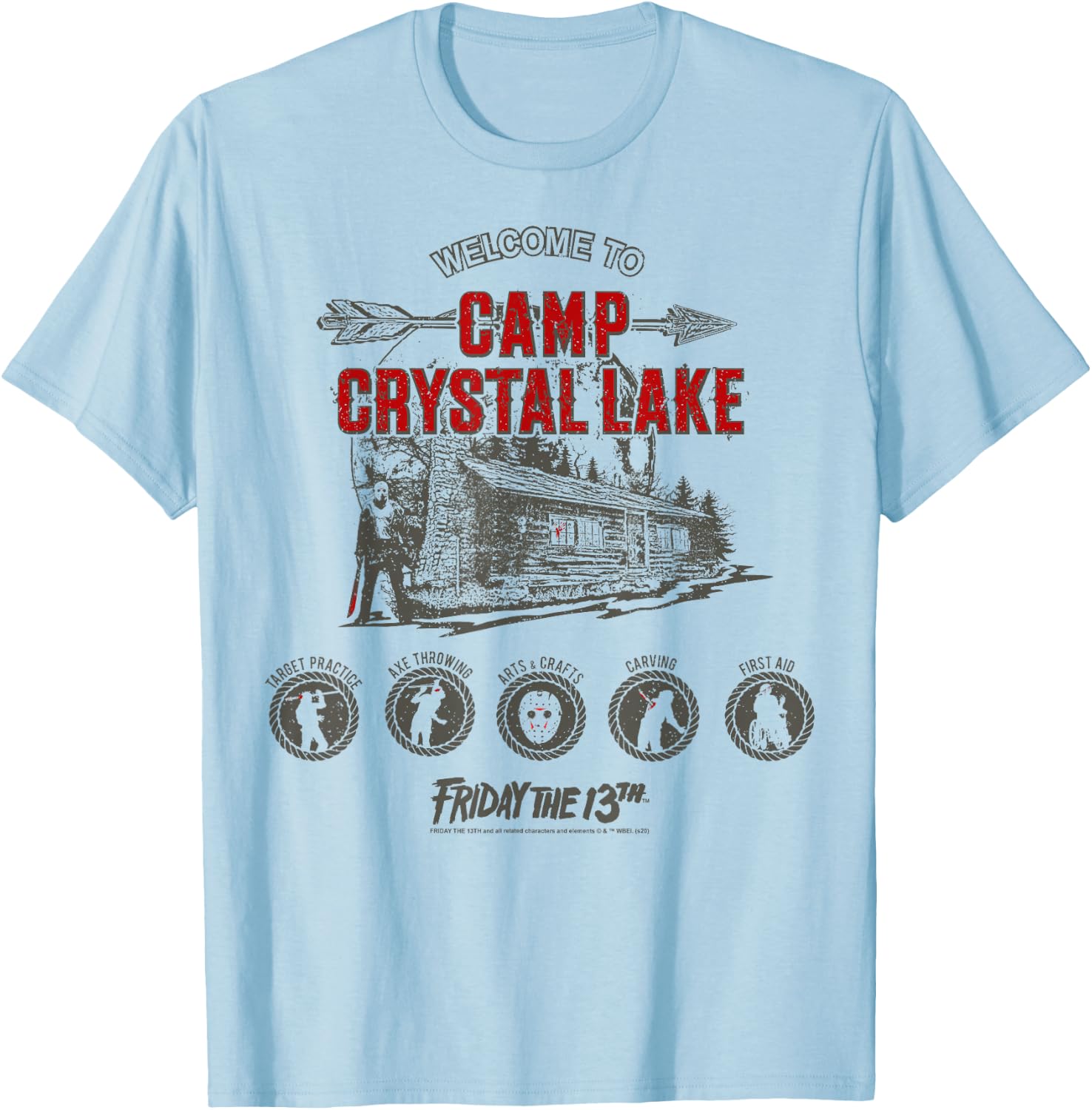 Friday The 13th Camp Crystal Lake Activities Small T-Shirt - T-Shirt | Light Blue