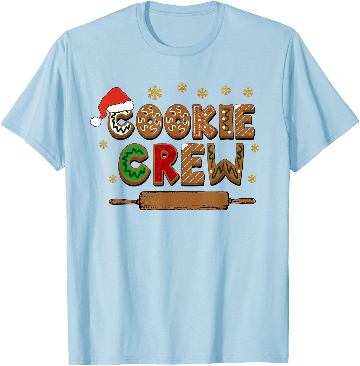 Merry Christmas Cookie Baking Crew Ginger Team Baker Gifts T-Shirt - T-Shirt | Light Blue