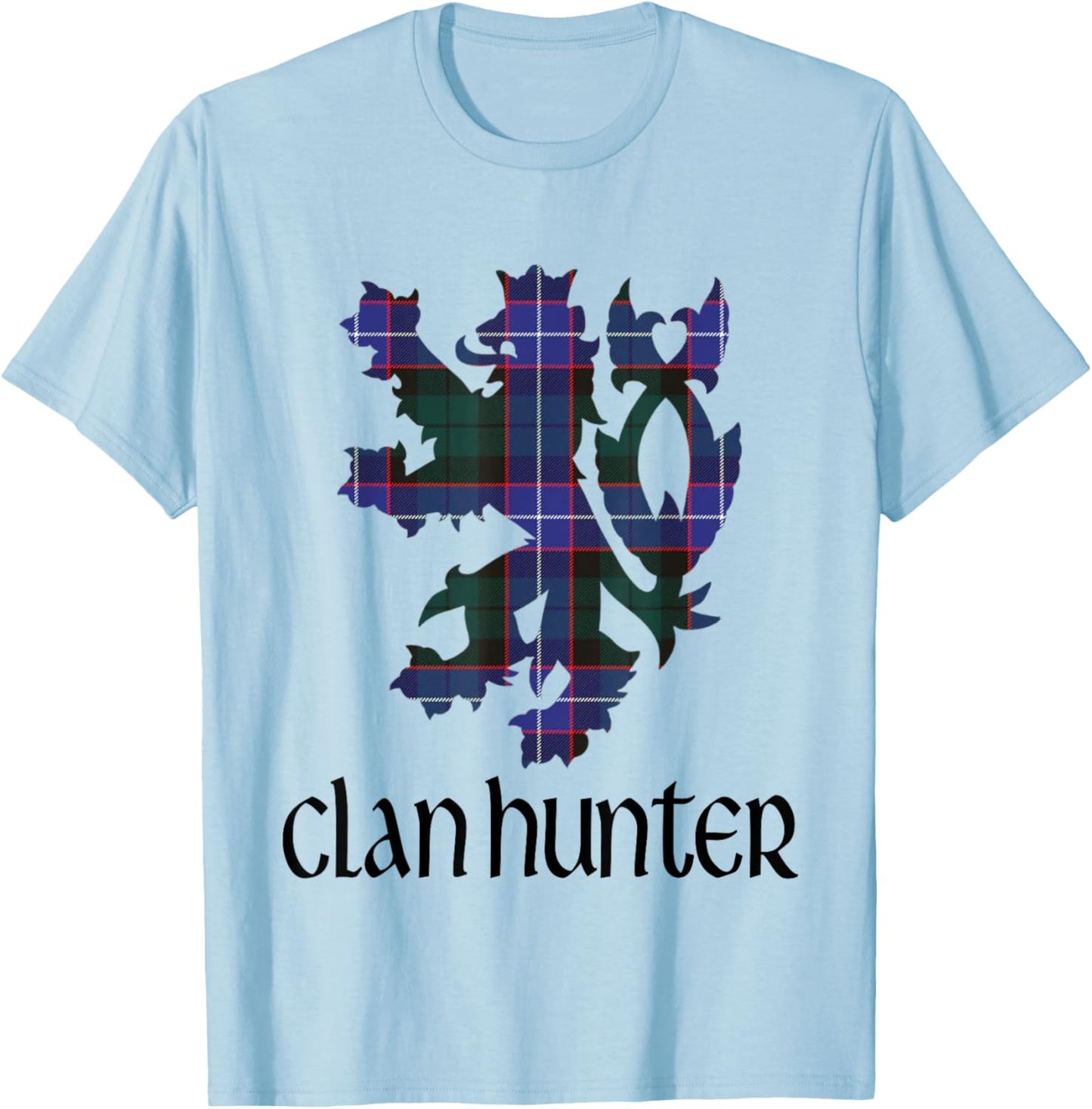 Clan Hunter Tartan Scottish Family Name Scotland Pride T-Shirt - T-Shirt | Light Blue