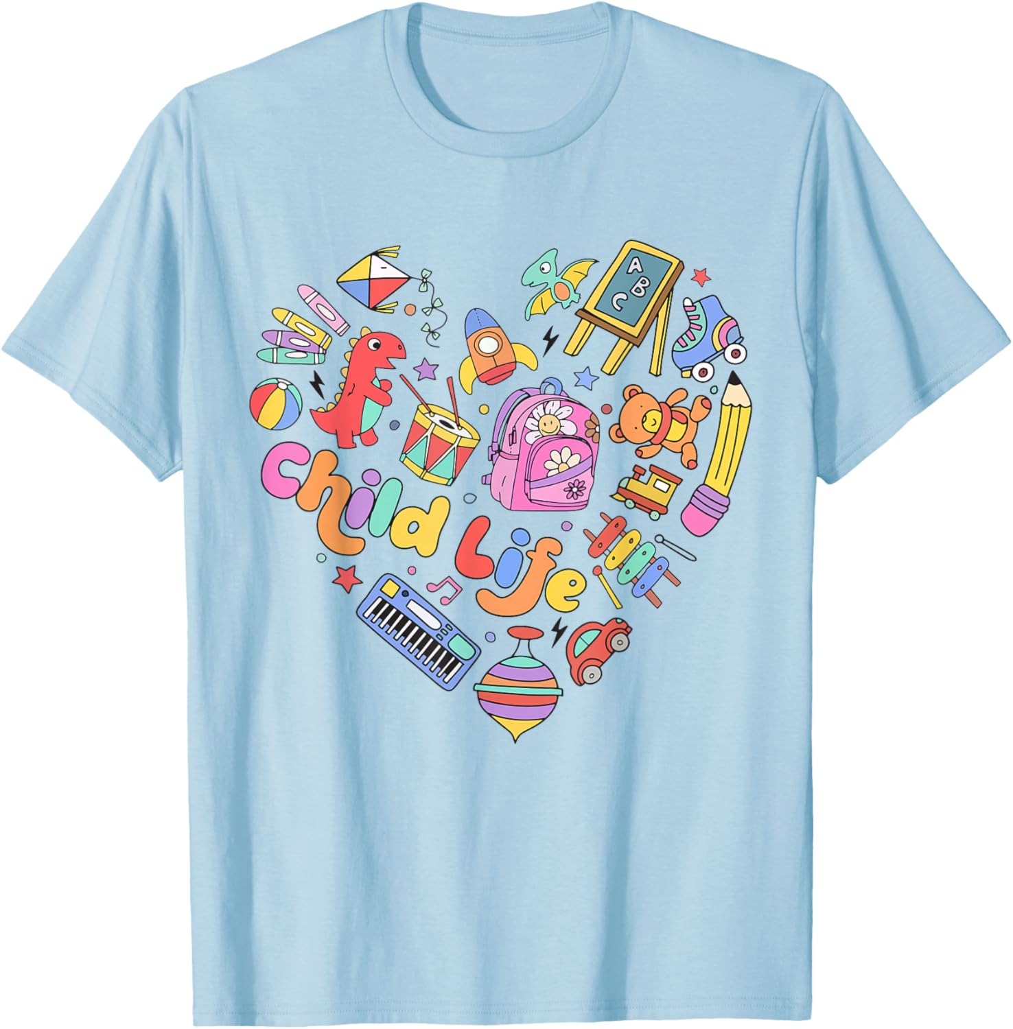 Retro Child Life Specialist Play Therapy Child life Intern T-Shirt - T-Shirt | Light Blue