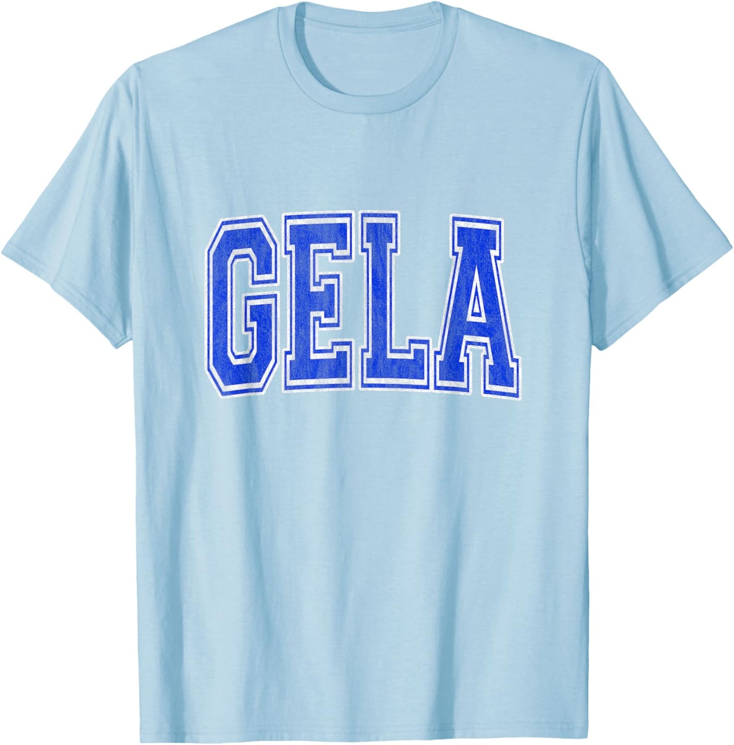 Gela Italy - Gela Varsity Logo - Gela Italia T-Shirt - T-Shirt | Light Blue