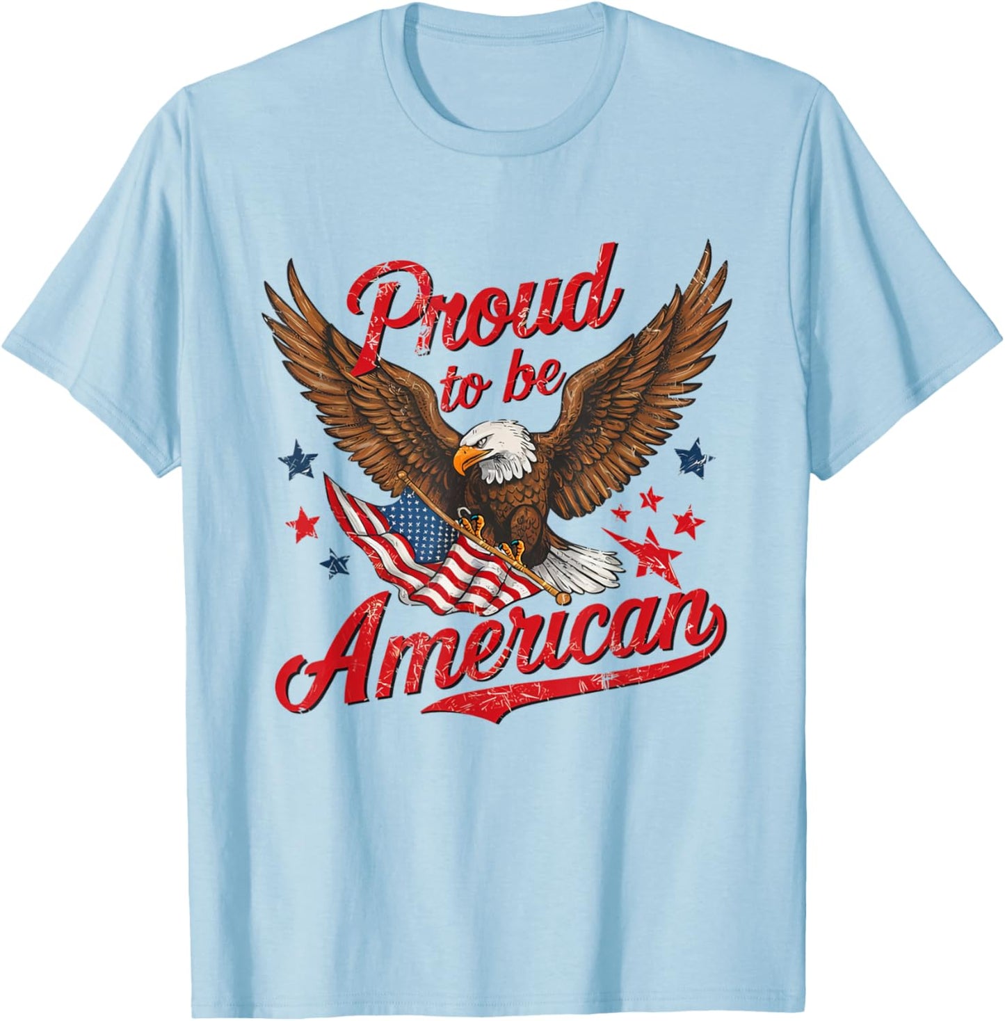 Retro Proud To Be An American 4th Of July Toddler Kids T-Shirt - T-Shirt | Light Blue