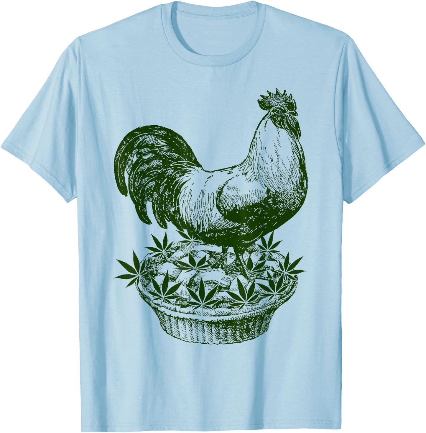 420 Designs Time By Big Ray Designs Women's Marijuana Themed Chicken Pot Pie design T-Shirt - T-Shirt | Light Blue