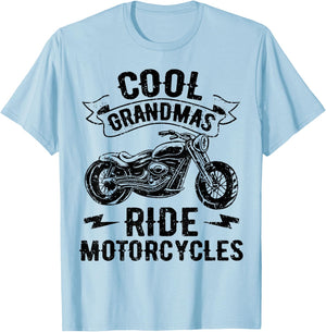 Cool Grandmas Ride Motorcycles Motorcycle Lovers Rider Gift T-Shirt - T-Shirt | Light Blue